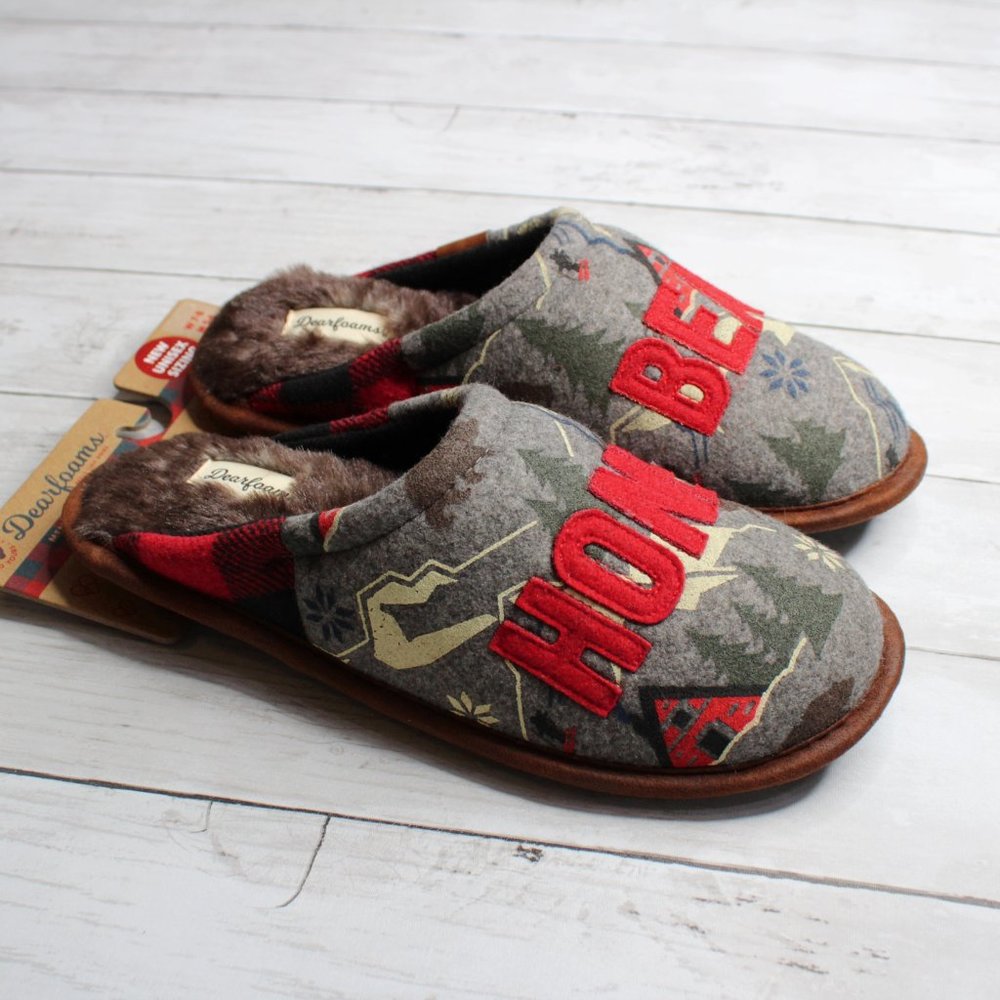 Dearfoams Women's Mule Slippers Size 7 8 Honey Bear